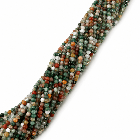 Indian Agat Perler – Facetterede Rondel (2x2mm) - Uniq Perler - 122438