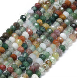 Indian Agat Perler – Facetterede Rondel (2x2mm) - Uniq Perler - 122438