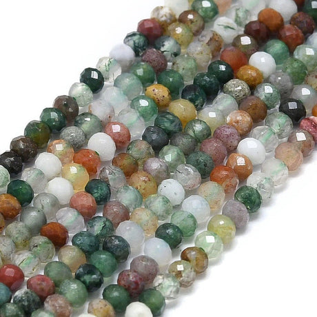 Indian Agat Perler – Facetterede Rondel (2x2mm) - Uniq Perler - 122438