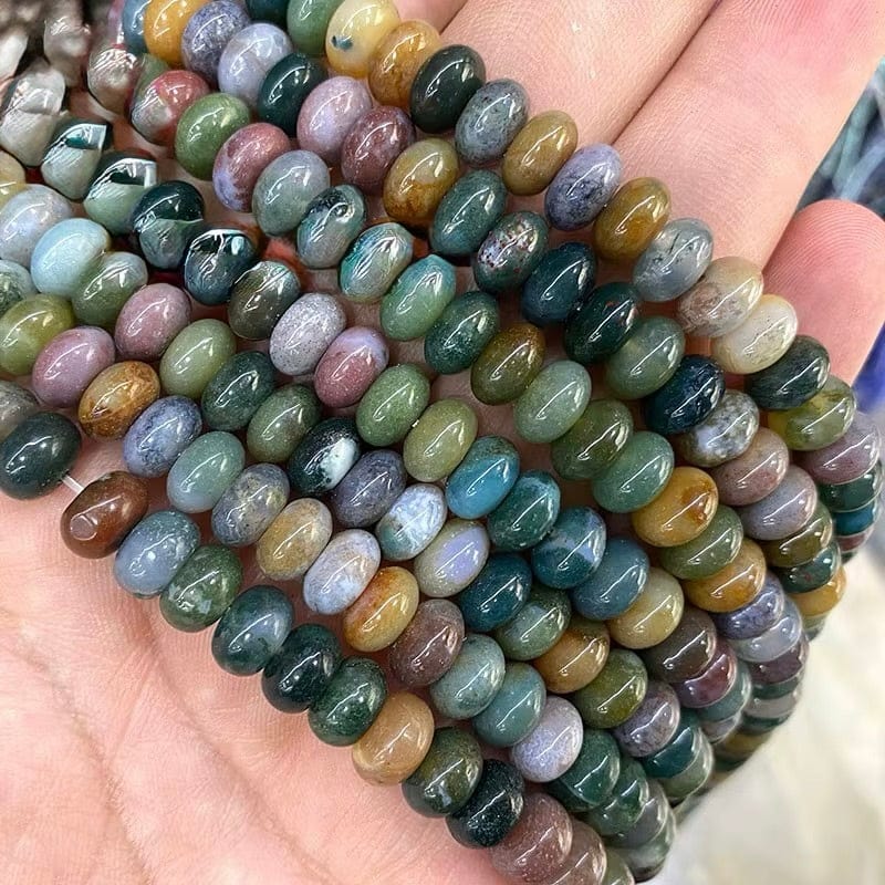 Indian Agat, rondel formet (5x8 mm) - Uniq Perler - 644677