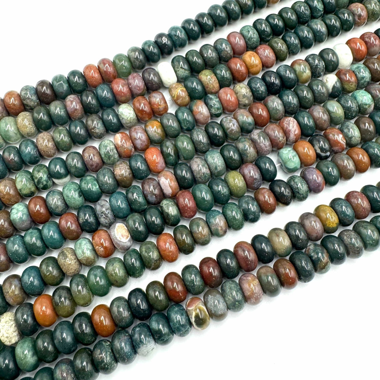 Indian Agat, rondel formet (5x8 mm) - Uniq Perler - 644677