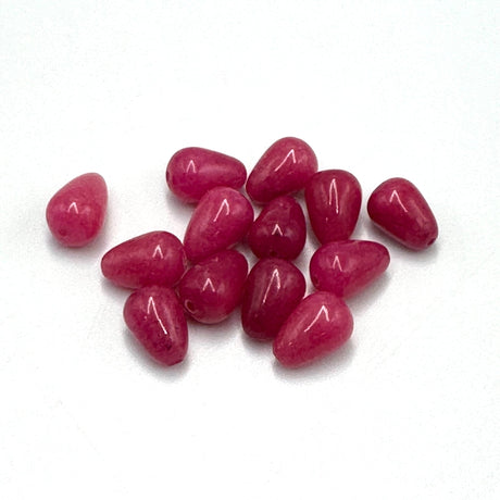 Jade Dråber, Cerise/rød (15x10mm, 2 Stk) - Uniq Perler - 