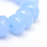 Jade, Facetteret, Rondel, Blå, (6x4mm) - Uniq Perler - 8578431669