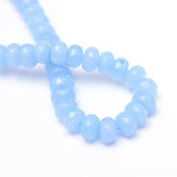 Jade, Facetteret, Rondel, Blå, (6x4mm) - Uniq Perler - 8578431669