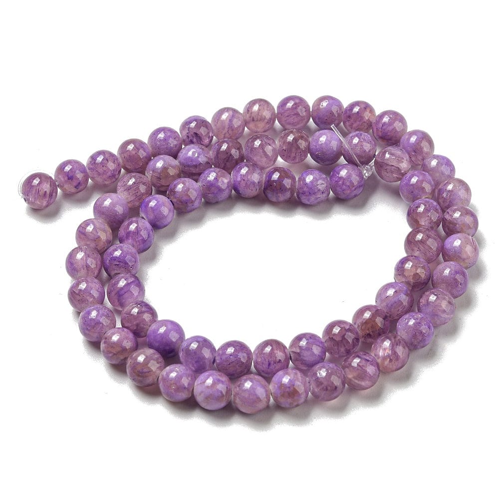 Jade, Lilla, Runde, 6mm - Uniq Perler - 112218