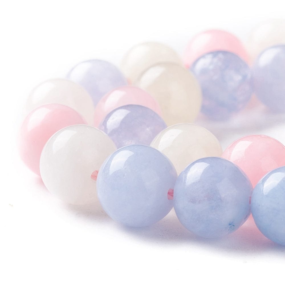 Jade Lookalike Morganit, Rosa/Blå Pastel Mix, 6mm - Uniq Perler - 111310