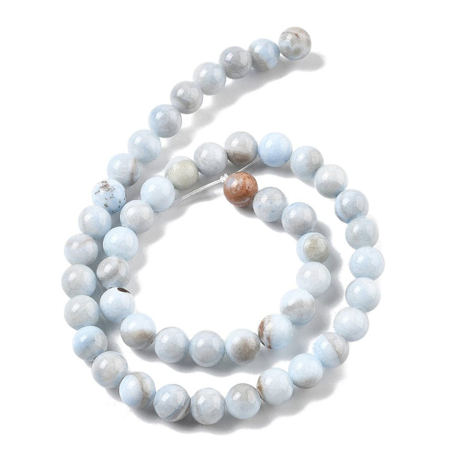 Jade – Lys Blå, Runde (8,5mm) - Uniq Perler - 114689