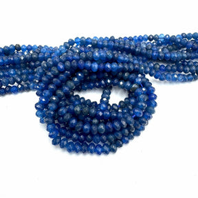 Jadeperlen, Blaue Rondelle, (4x3mm) - Uniq Perler - 854000