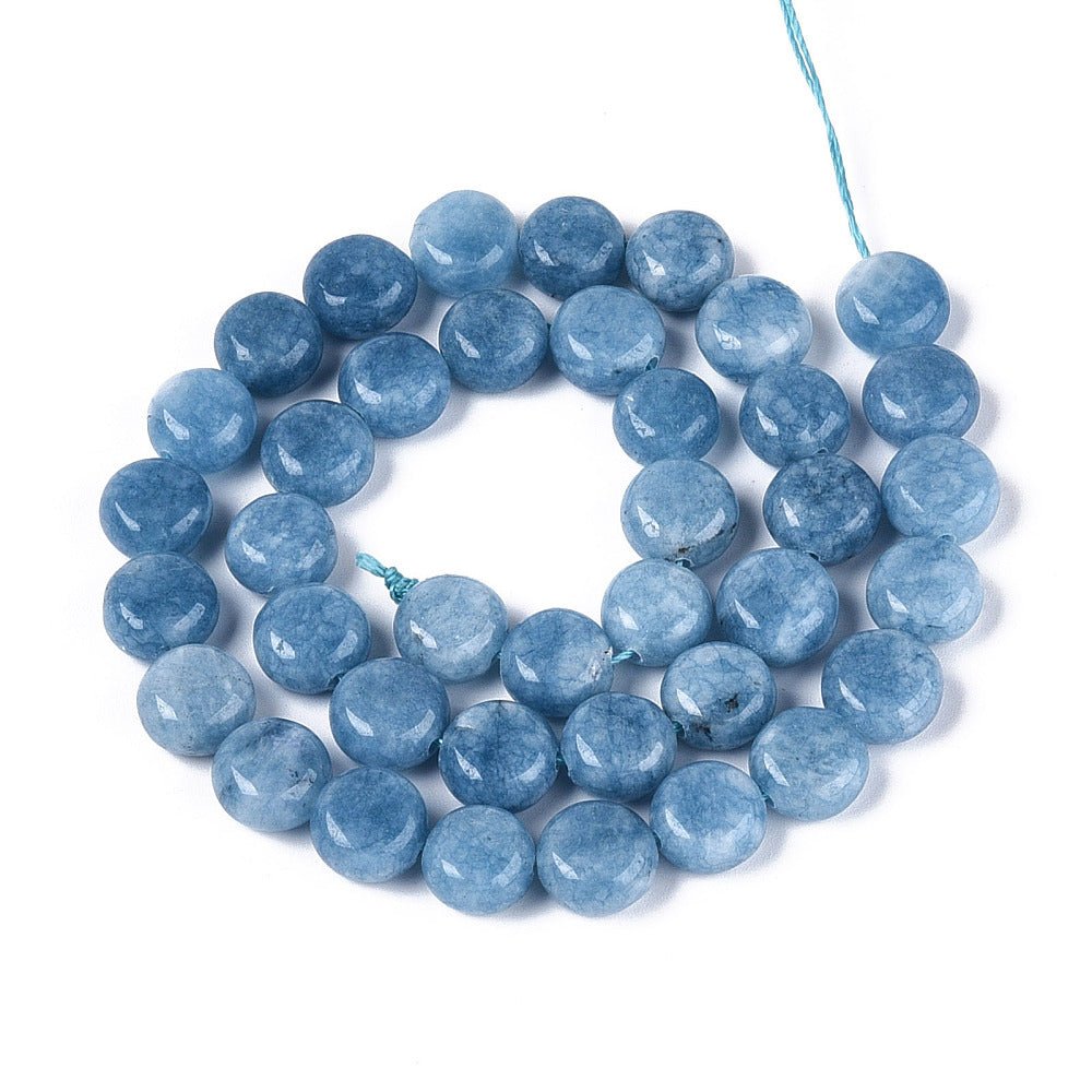 Jade Perler – Blå, Coin (10x6mm) - Uniq Perler - 123543