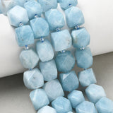 Jade Perler – Blå, Facetterede Nuggets (11,5~12,5x9~13x9~12mm) - Uniq Perler - 123871