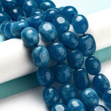 Jade Perler – Blå, Ovale (11~13x9~10x8,5~10mm) - Uniq Perler - 124440