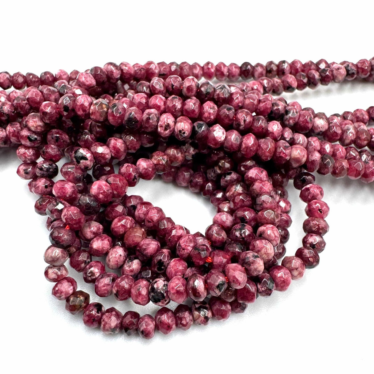 Jade Perler, Cerise Farvet Rondel, (4x3mm) - Uniq Perler - 678899