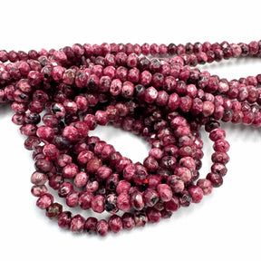 Jade Beads, Cerise Colored Rondel, (4x3mm) - Uniq Perler - 678899