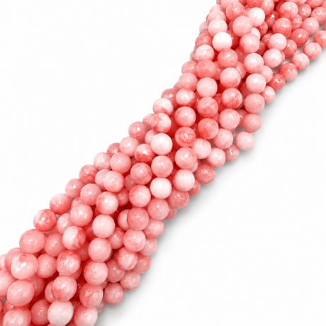 Jade Perler - Facetteret, Pink (10mm) - Uniq Perler - 117266