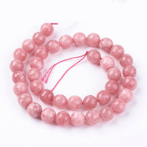 Jadeperlen, facettiert, pink (10mm) - Uniq Perler - 