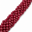 Jade Perler – Facetteret, Rund, Rød (8mm) - Uniq Perler - 116254