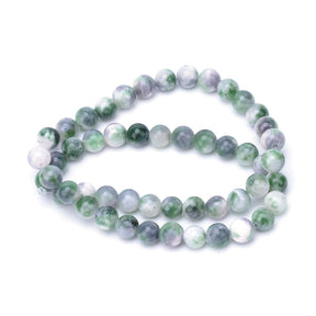Jadeperlen, Farb-Mix, Grün/Grau, (6mm) - Uniq Perler - 1111490243