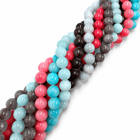 Jade Perler – Farve Mix, Runde (12mm) 10 strenge - Uniq Perler - 122426