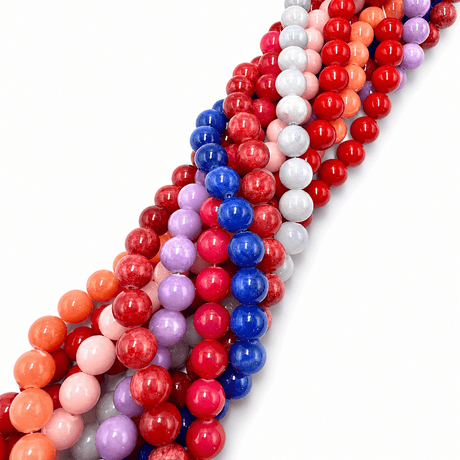 Jade Perler – Farve Mix, Runde (12mm) 10 strenge - Uniq Perler - 122426
