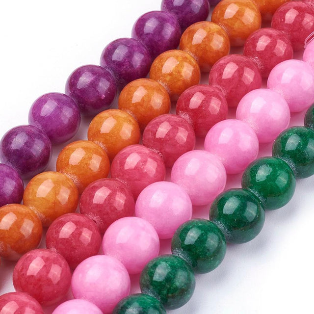 Jade Perler – Farve Mix, Runde (12mm) 10 strenge - Uniq Perler - 122426