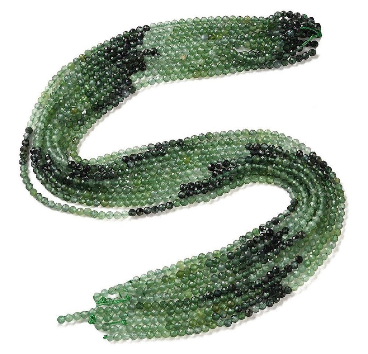 Jade Perler – Gradient Farve, Facetterede Runde (3~3,5mm) - Uniq Perler - 119287