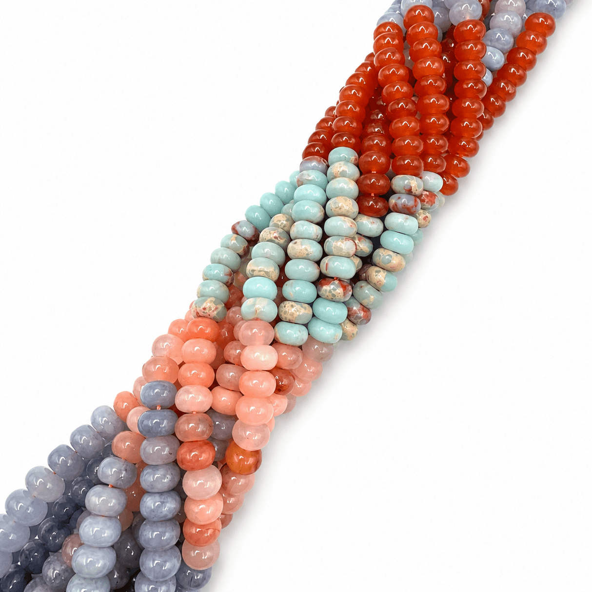 Jade Perler – Gradueret, Rondel (8,5x4,5~5,5mm) - Uniq Perler - 122425