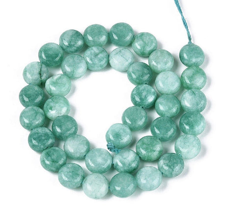 Jade Perler – Grøn, Coin (10x6mm) - Uniq Perler - 123554