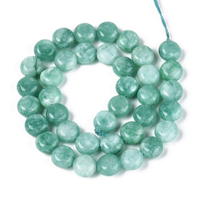 Jade Perler – Grøn, Coin (10x6mm) - Uniq Perler - 123554