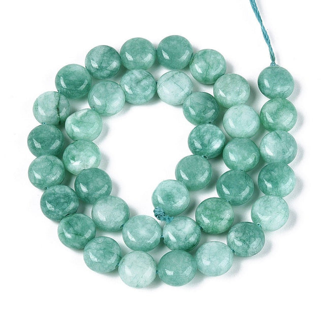 Jade Perler – Grøn, Coin (10x6mm) - Uniq Perler - 123554