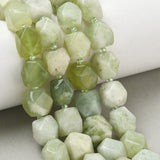 Jade Perler – Grøn, Facetterede Nuggets (11,5~12,5x9~13x9~12mm) - Uniq Perler - 123868