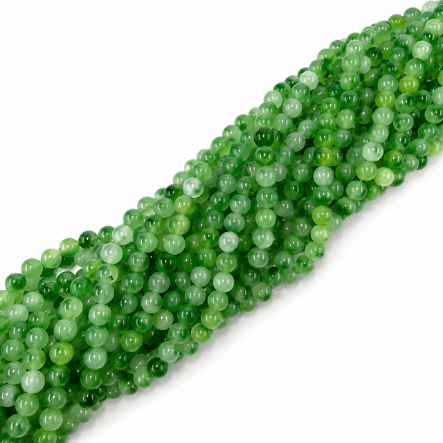 Jade Perler – Grøn, Runde (10~10,5mm) - Uniq Perler - 124430
