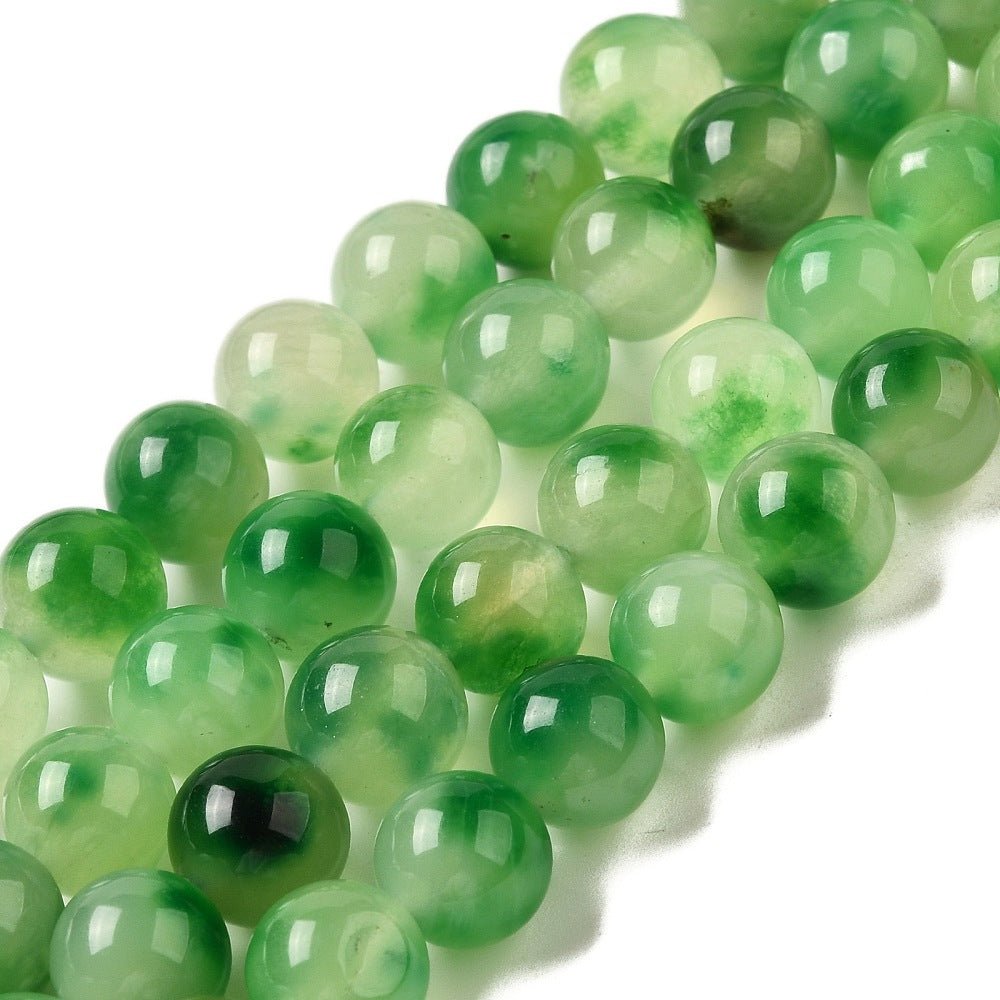 Jade Perler – Grøn, Runde (10~10,5mm) - Uniq Perler - 124430