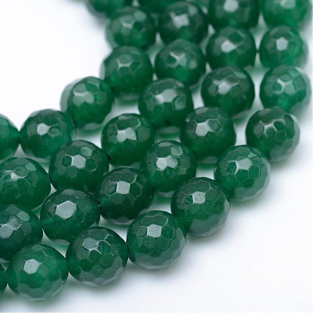Jade Perler, Grøn, Facetteret, (10mm) - Uniq Perler - 0001489192