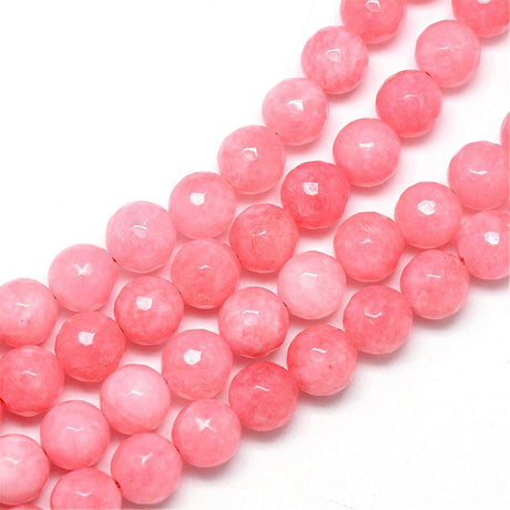 Jade Perler - Koral, Facetteret (8mm) - Uniq Perler - 1247962