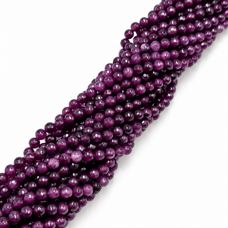 Jade Perler – Lilla, Facetterede, Runde (6mm) - Uniq Perler - 126034