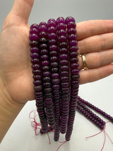 Jade Perler – Lilla, Rondel (10x6mm) - Uniq Perler - 125895