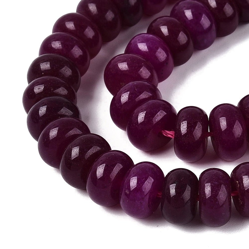 Jade Perler – Lilla, Rondel (10x6mm) - Uniq Perler - 125895