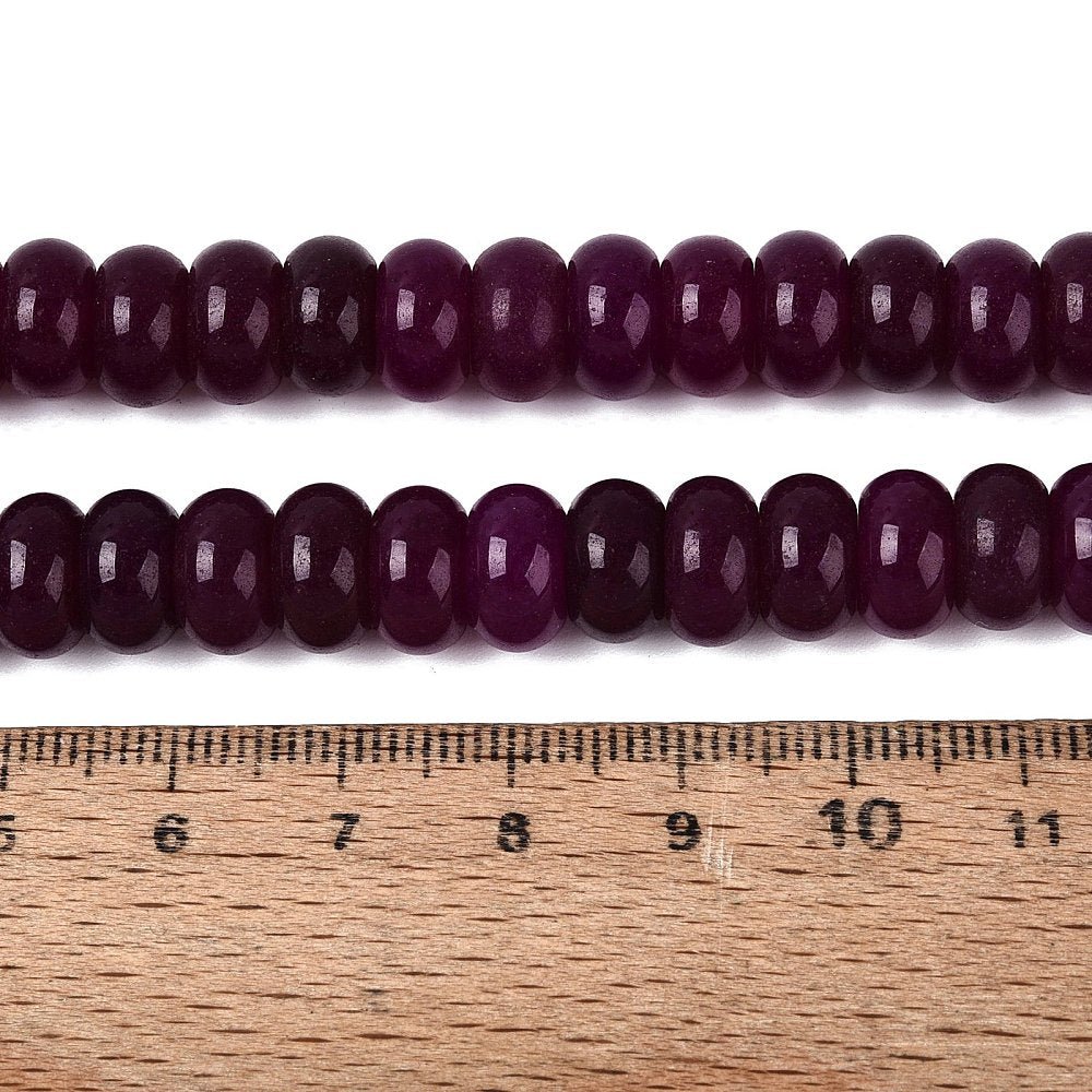 Jade Perler – Lilla, Rondel (10x6mm) - Uniq Perler - 125895