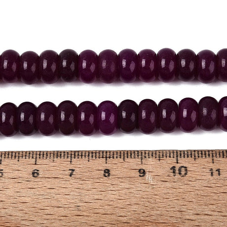 Jade Perler – Lilla, Rondel (10x6mm) - Uniq Perler - 125895