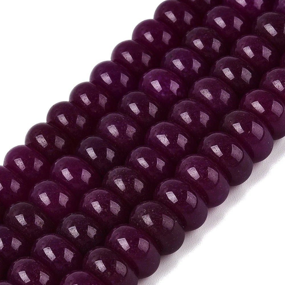 Jade Perler – Lilla, Rondel (10x6mm) - Uniq Perler - 125895