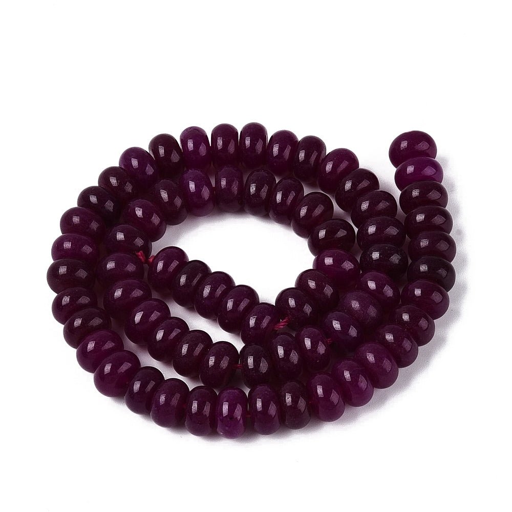 Jade Perler – Lilla, Rondel (10x6mm) - Uniq Perler - 125895
