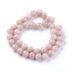 Jade Beads – Light Pink, Round (10mm) - Uniq Perler - 