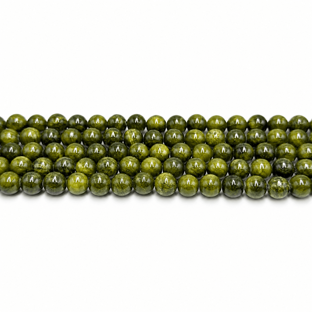 Jade Perler – Olivengrøn, Runde (8mm) - Uniq Perler - 126077