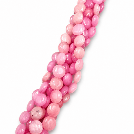 Jade Perler – Pink, Coin (8x4mm) - Uniq Perler - 119248