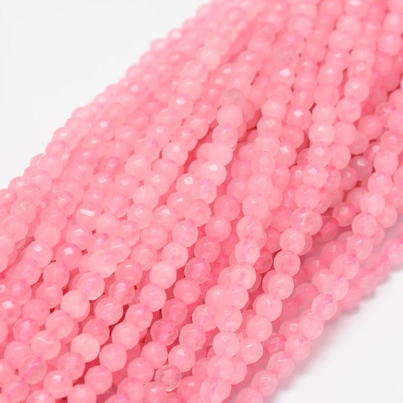 Jade Perler – Pink, Facetterede, Runde (4mm) - Uniq Perler - 126053