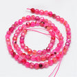 Jade Perler, Pink, Facetteret, 4mm - Uniq Perler - 112290