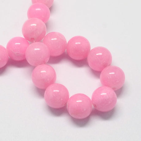 Jade Perler – Pink, Rund (10mm) - Uniq Perler - 112767