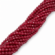 Jade Perler - Rød, Facetteret (4mm) - Uniq Perler - 8758470024
