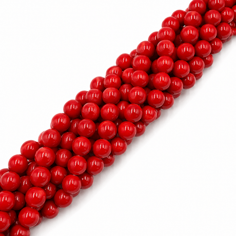 Jade Perler – Rød, Runde (8mm) - Uniq Perler - 124515