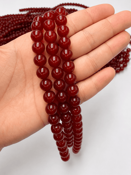 Jade Perler – Rød, Runde (8mm) - Uniq Perler - 125154, 76248861567993444582799284